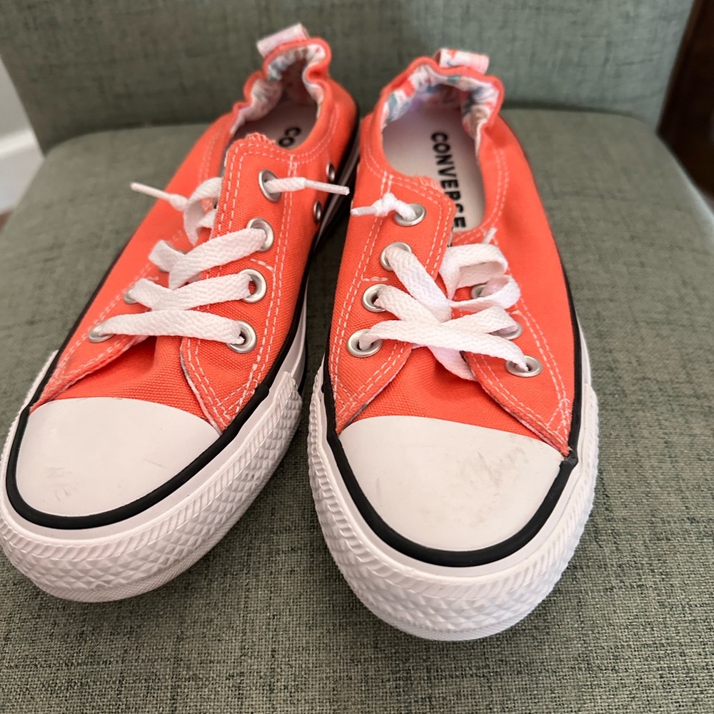Slip-on - Converse Orange Canvas Low Top Sneakers - 7